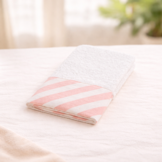 Μπομπονιέρα Πετσέτα Pink Stripes_366606_30x50